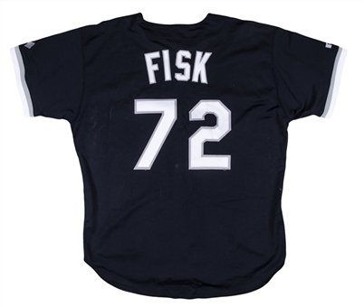 1992 Carlton Fisk Game Used Chicago White Sox Black Alternate Jersey (Team LOA & MEARS A10)